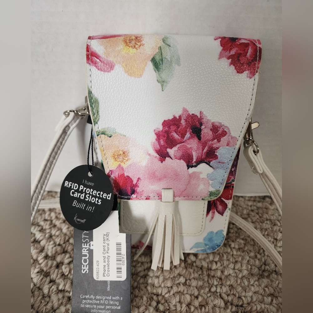 K Carroll Floral Crossbody Bag - White and Pink